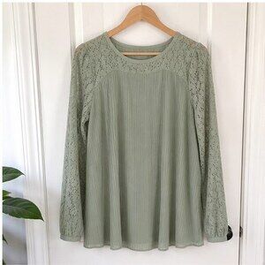 Sage Pleated Blouse